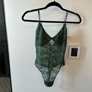 Lace Bodysuit - Forest Green